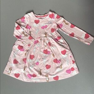 Mini Boden Pink Dress with Bunnies 5-6Y